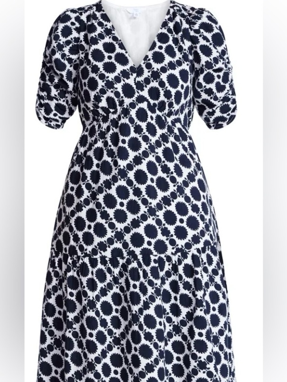 NWT! Time & Tru Women's Cotton Tiered Midi Dress-Elbow Length Sleeves, XXXL(22) - Picture 6 of 16